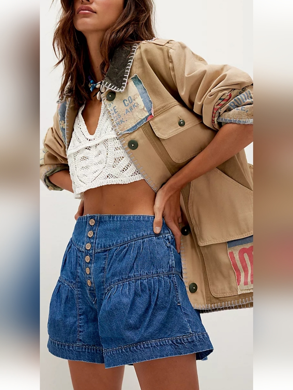 We The Free Fleur Denim Shorts